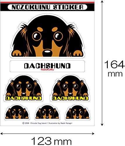 Amazon.co.jp: のぞく犬ステッカー [ダックス/ロング/ブラックタン] 犬
